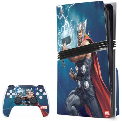 Marvel Thor Thor and Mjolnir PS5 Pro Disk Bundle  Skin